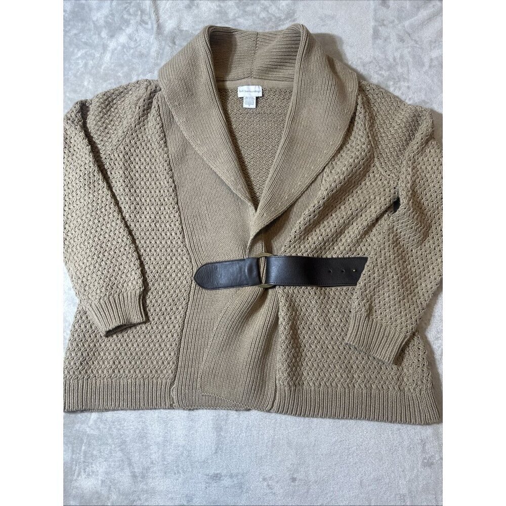 Women’s Soft Surroundings Knitted Cardigan Sweater Belted Brown Plus 1X - Picture 10 of 14